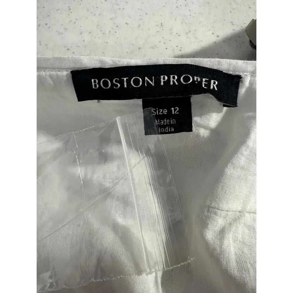 NWT Boston Proper Floral Sequin Embellished Shimmer Linen Jacket Sz 12 $190 C1 - Picture 6 of 8